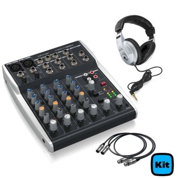 Behringer XENYX 802S, Audífonos HPM1000 y dos cables XLR Balanceados