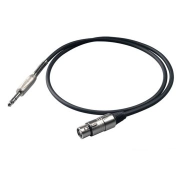 PROEL BULK210LU5 Cable Balanceado con Plug Estéreo 6.3 mm-XLRF 3P ext 5m