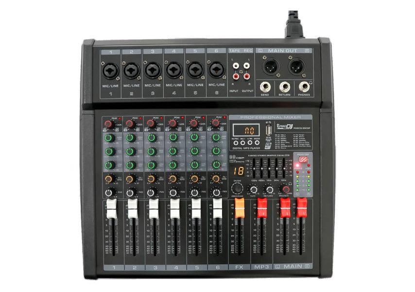 Pro DJ PM60S-99DSP Mixer de 6 canales vista frontal